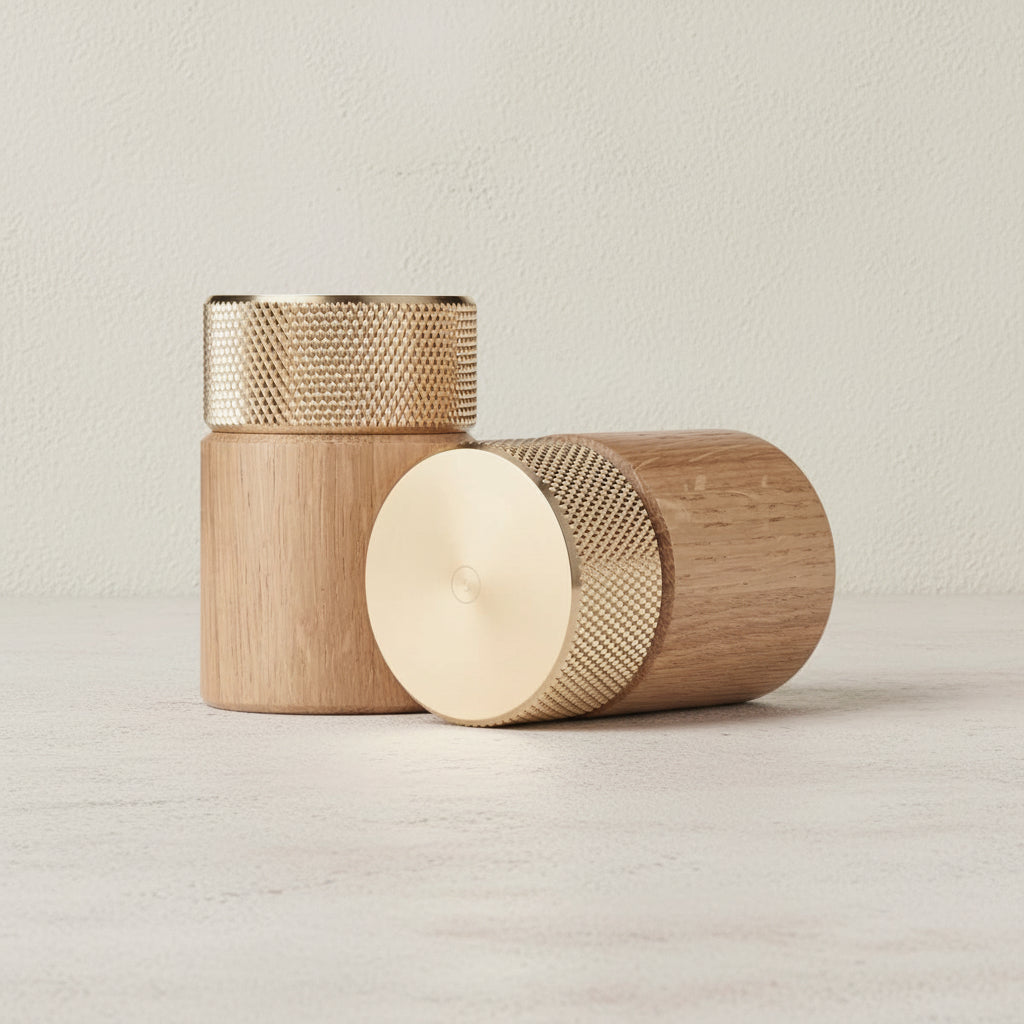 Gejst Sina salt & pepper mill set - oak/brass