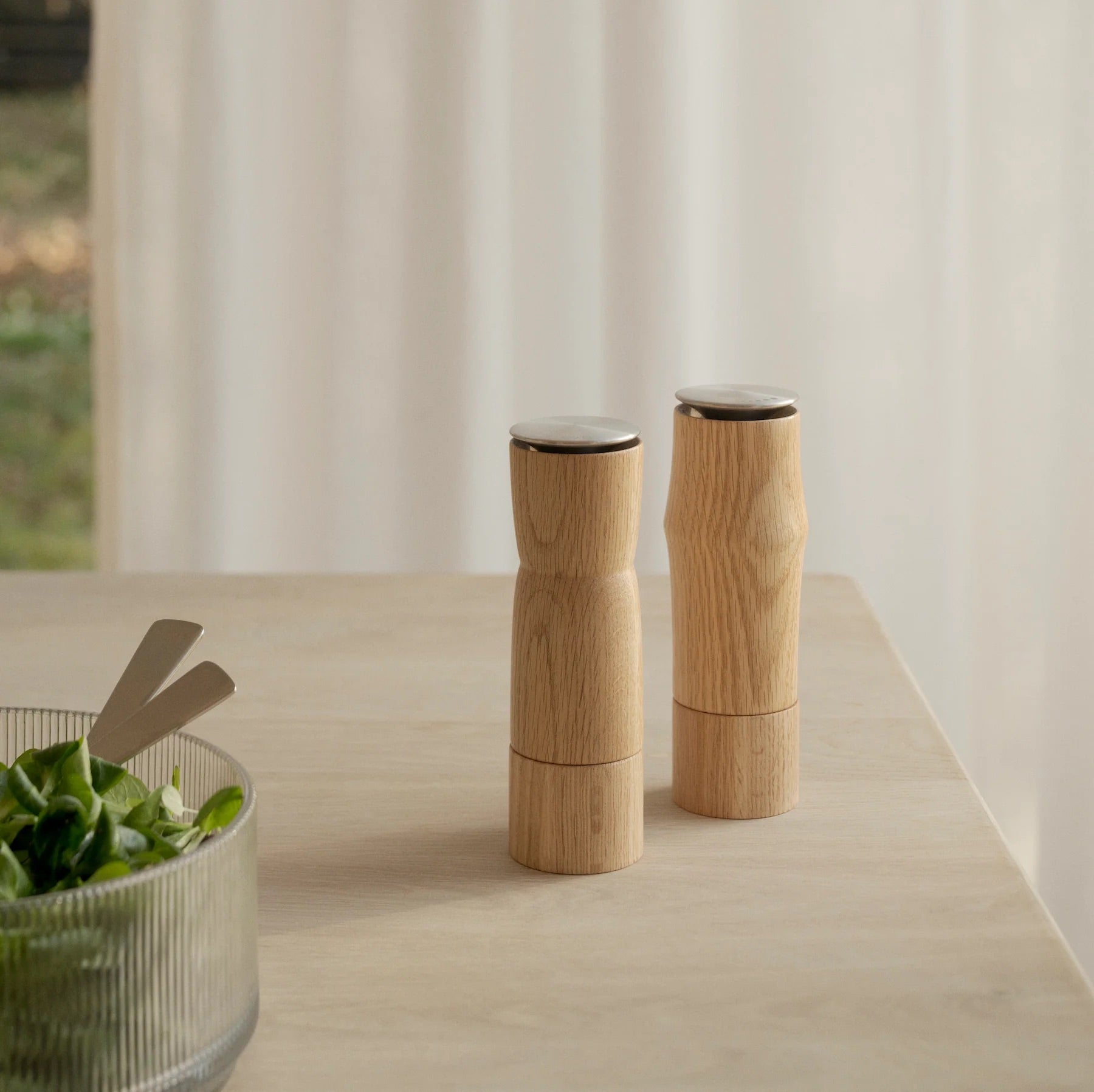 Stelton Storm Salt & Pepper Mill Set - Oak