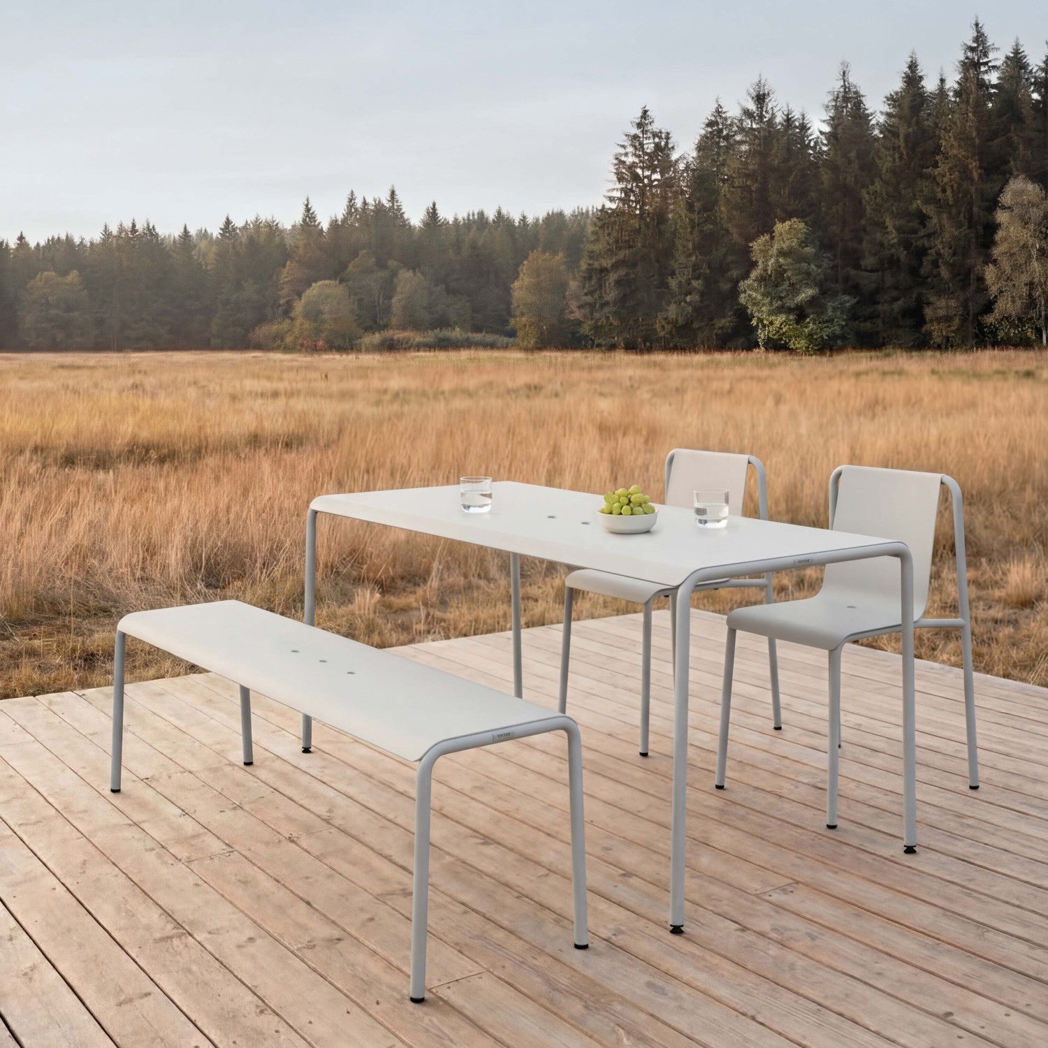 TIPTOE Outdoor bench PANORAMA - powder-coated steel