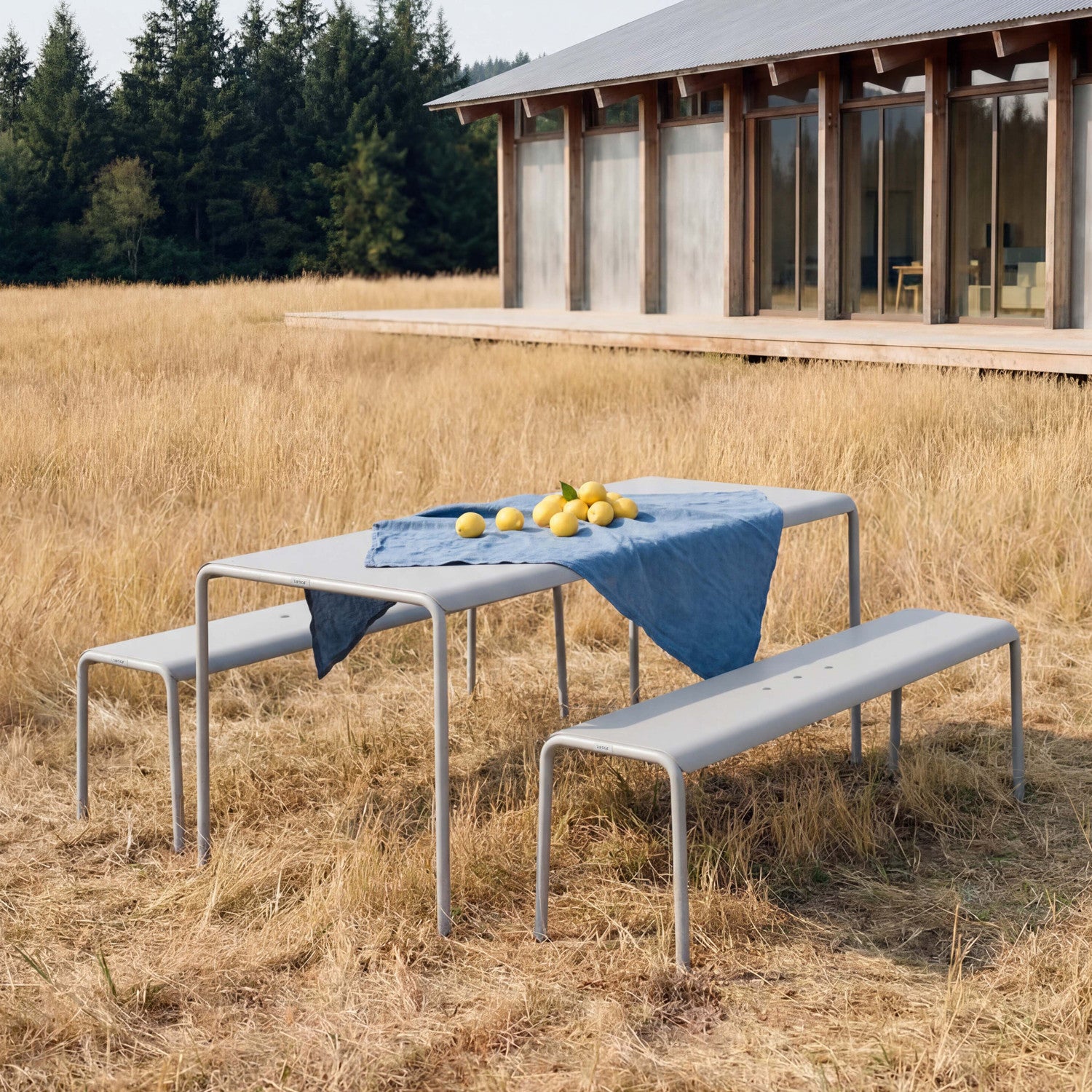 TIPTOE Outdoor bench PANORAMA - powder-coated steel