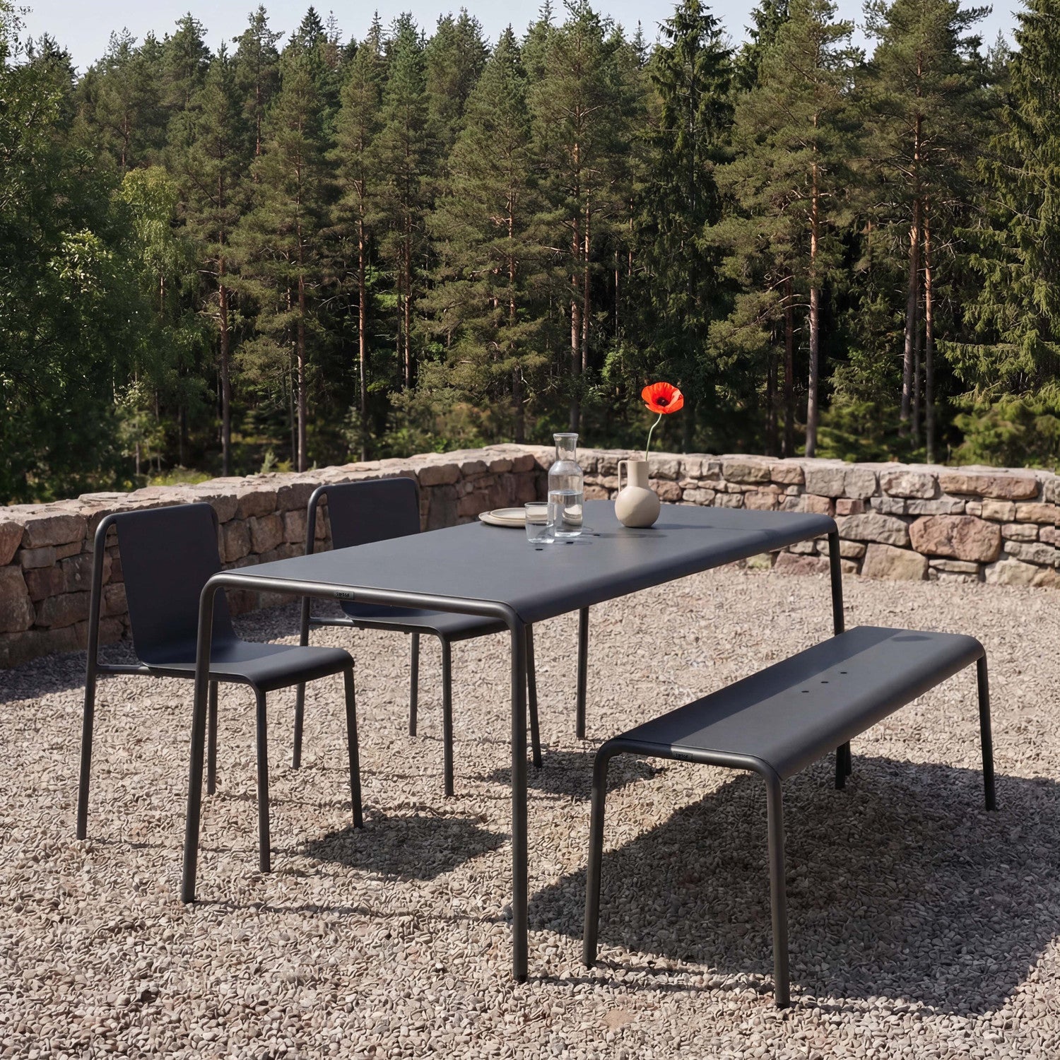 TIPTOE Outdoor bench PANORAMA - powder-coated steel