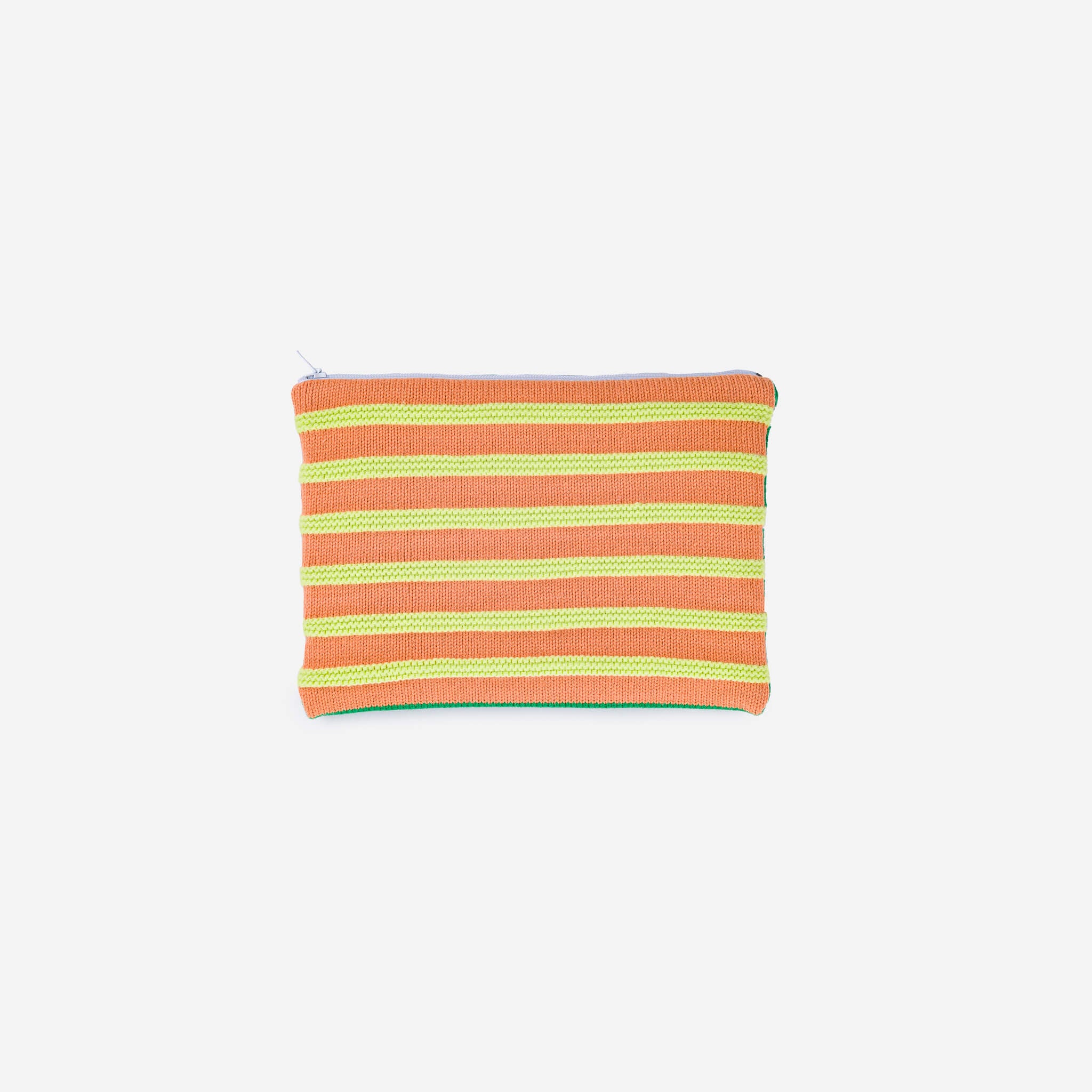 Verloop Super Stripe Knit Pouch - Peach Lime
