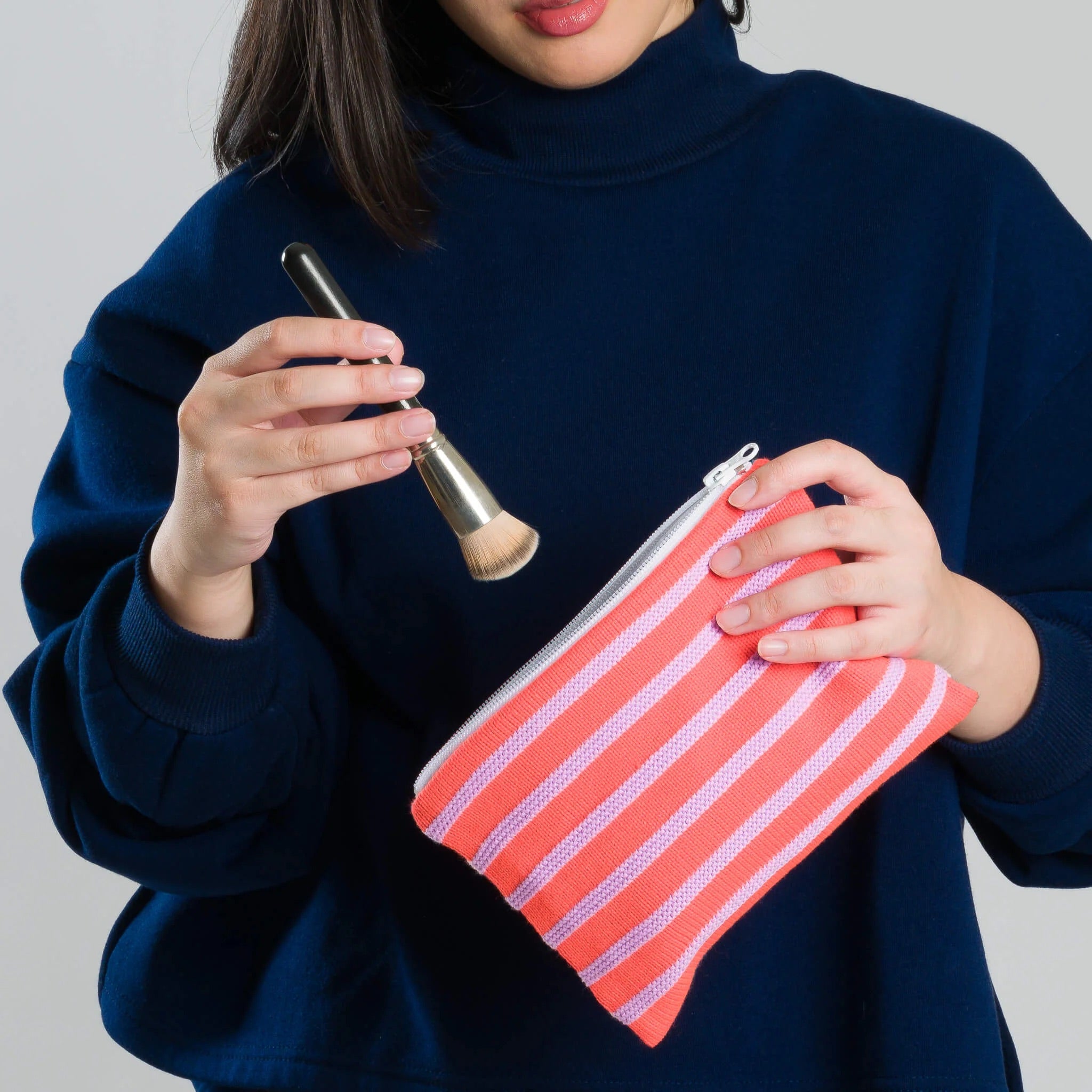 Verloop Super Stripe Knit Pouch - Poppy Lilac
