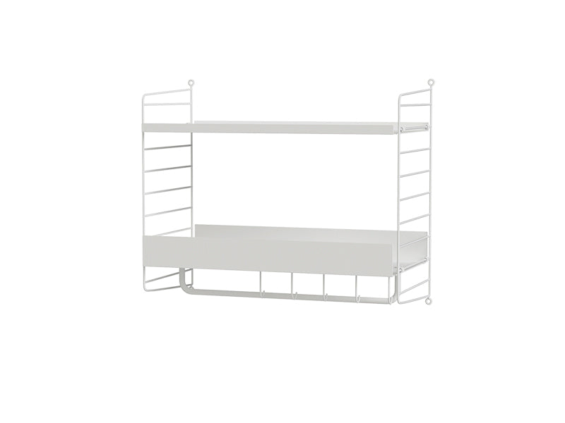 String Furniture Hallway Bundle H G in White shelves and white panels