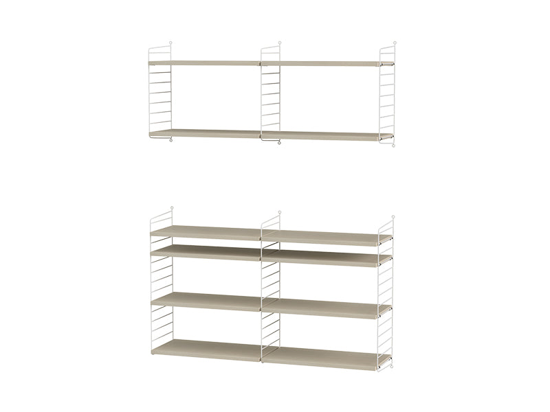 String Furniture Living Room Bundle L N in Ash shelves and white panels