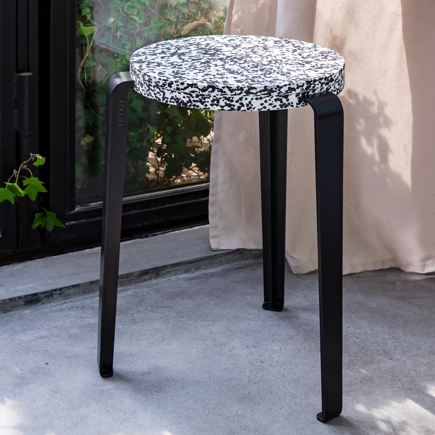TIPTOE LOU stool - Macchiato recycled plastic