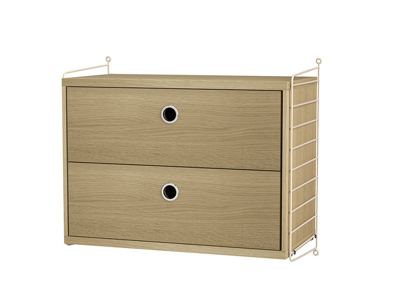 String Furniture Bedroom Bundle S A in Oak shelves and beige panels