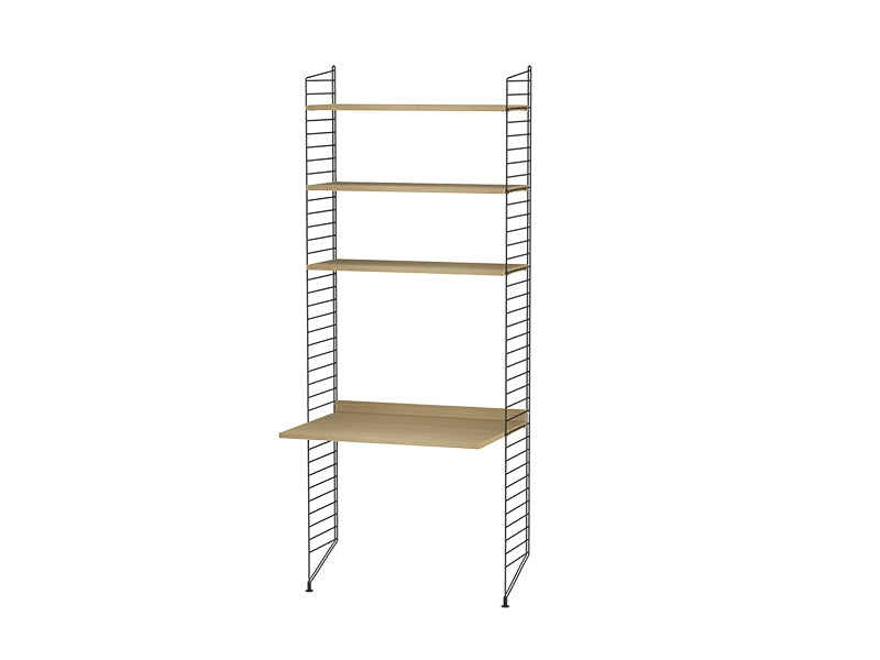 String Furniture Kids Room Bundle C C in Oak shelves and black panels