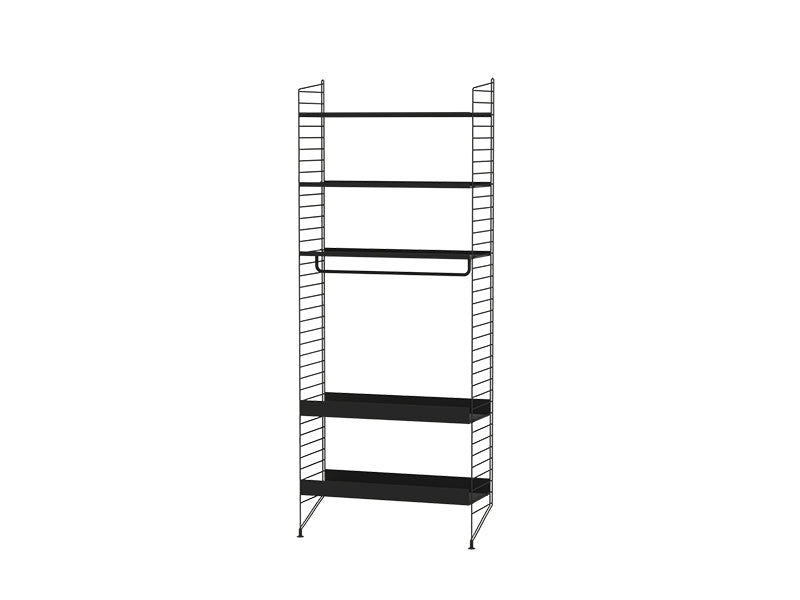 String Furniture Kitchen Bundle K G in Black shelves and black panels