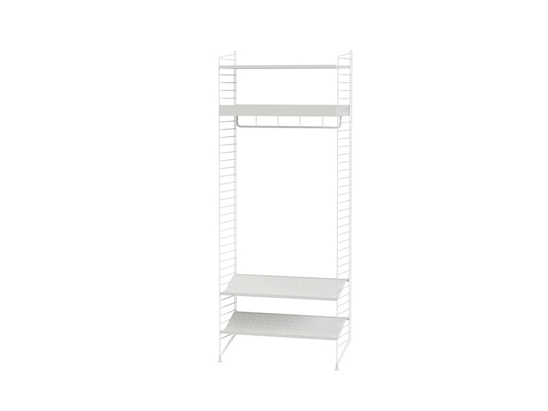 String Furniture Hallway Bundle H R in White shelves and white panels