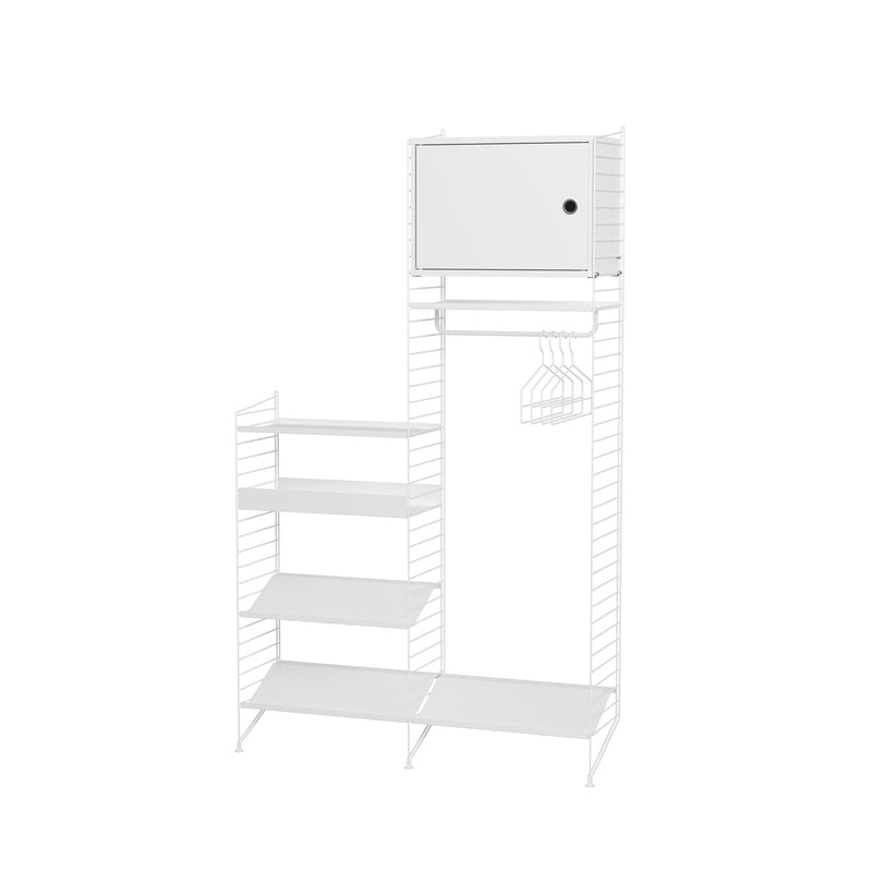 String Furniture Hallway Bundle H U in White shelves and white panels