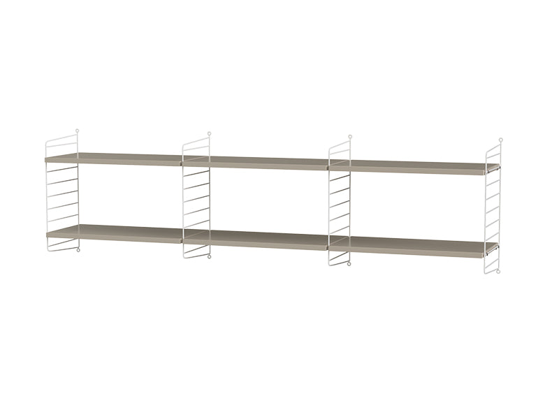 String Furniture Living Room Bundle L O in Beige shelves and white panels