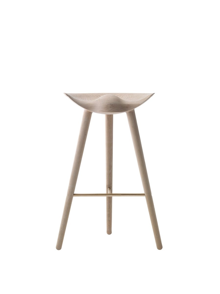 Audo ML42 Stool, Counter & Bar Height – Bar Height / Natural Oak/Polished Brass