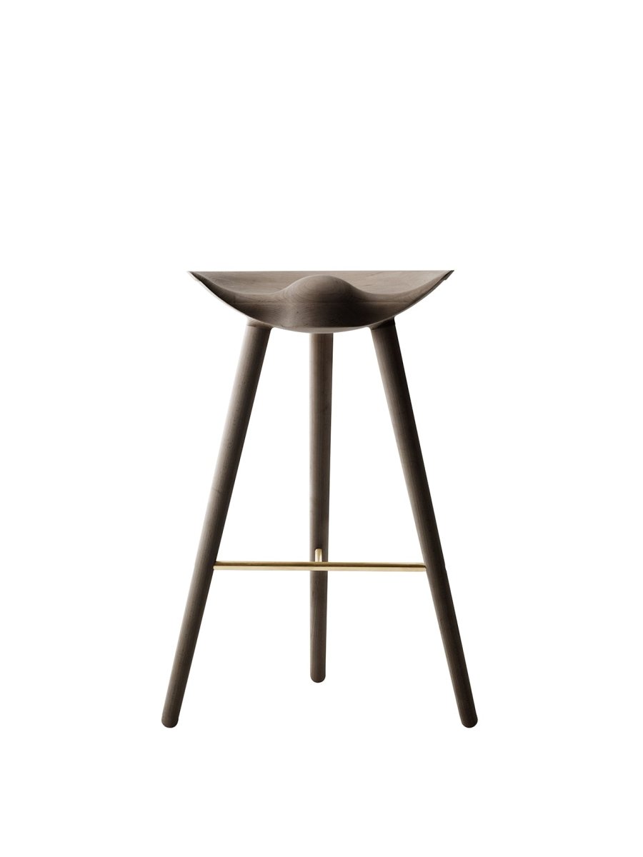 Audo ML42 Stool, Counter & Bar Height – Counter Height / Brown-Oiled Oak/Polished Brass