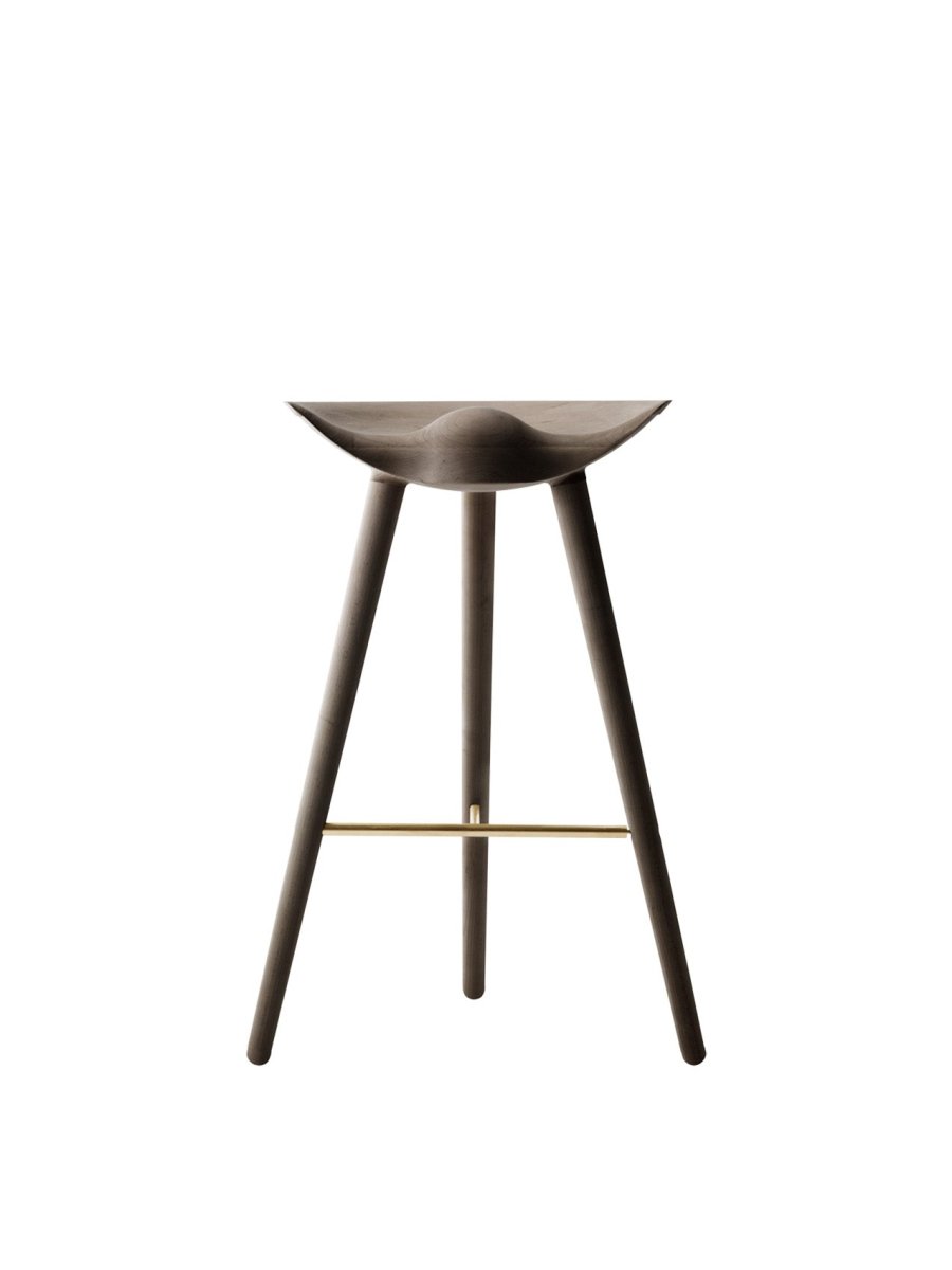 Audo ML42 Stool, Counter & Bar Height – Bar Height / Brown-Oiled Oak/Polished Brass