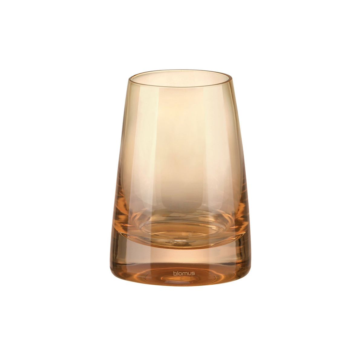 Blomus Ava Glass Bathroom Tumbler and Toothbrush Holder Organizer - Spa Inspired - Tan