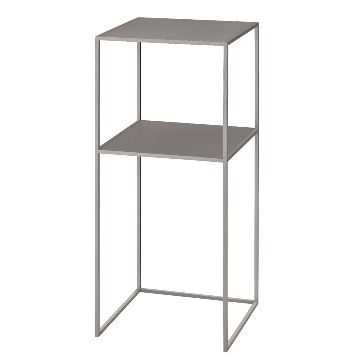 Blomus Fera Modern Steel Console Table - Narrow Geometric Industrial Style - 2 Tier