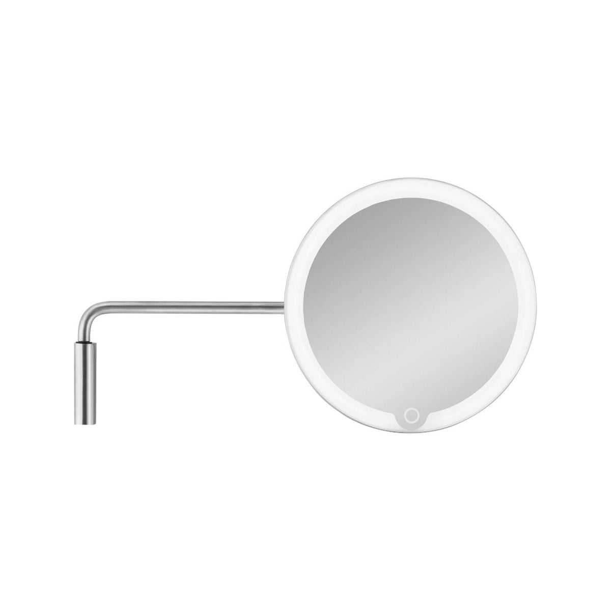 Blomus Modo Wall Mounted LED Magnifying Vanity Makeup Mirror - Rechargable - Stainless Steel