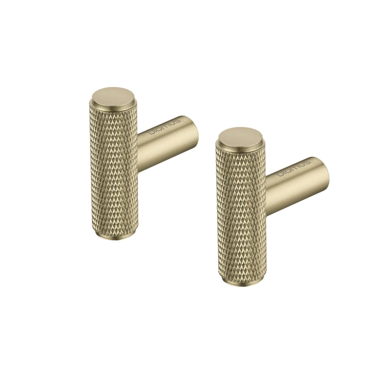 Blomus Rof Steel Wall Hook or Cabinet Knob - T-Shaped - Set of 2