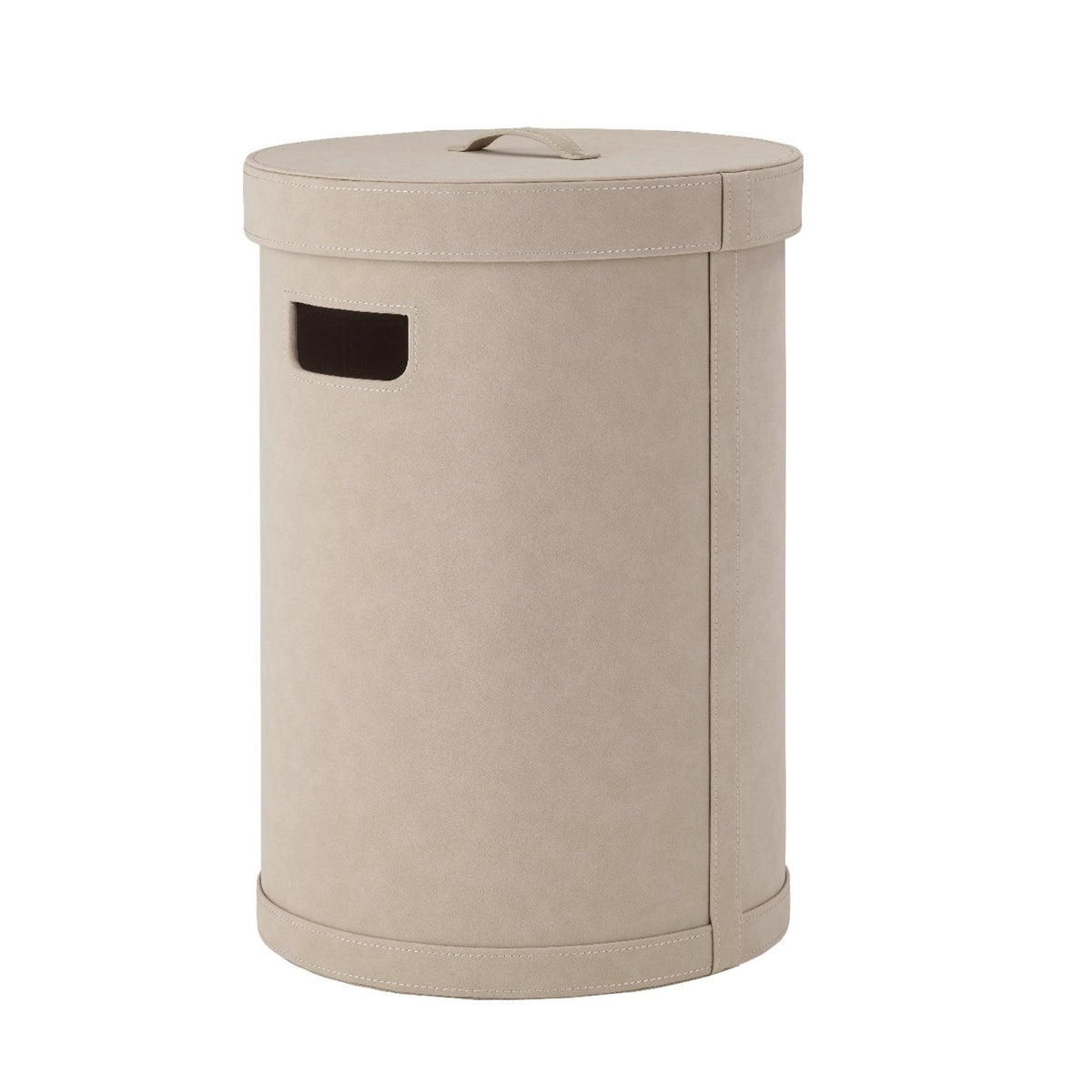 Blomus Sahla Faux Suede Luxury Decorative Storage Bin and Laundry Bin With Lid & Carrying Handles