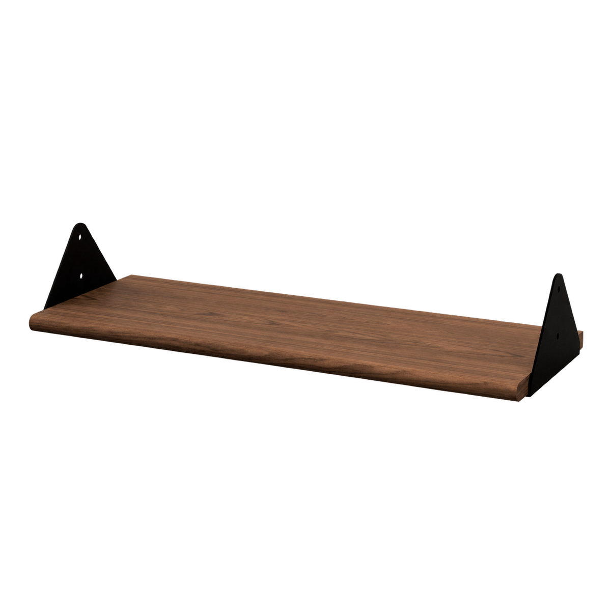 Gus Modern Branch Shelf 1-Pack with Brackets - Black Brackets - Walnut Shelves