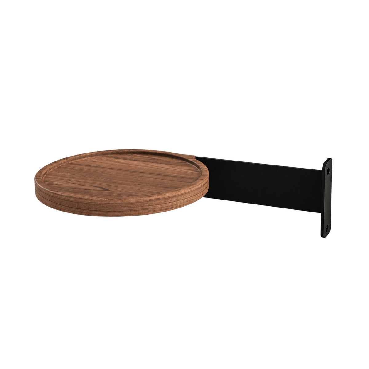 Gus Modern Branch Side Tray - Black Bracket Natural Walnut