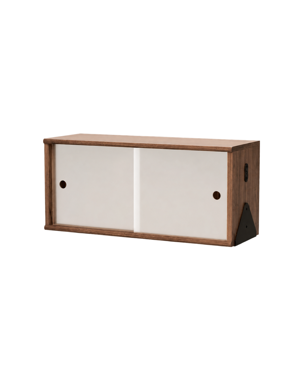 Gus Modern Branch Small Cabinet - Natural Walnut - Black Brackets