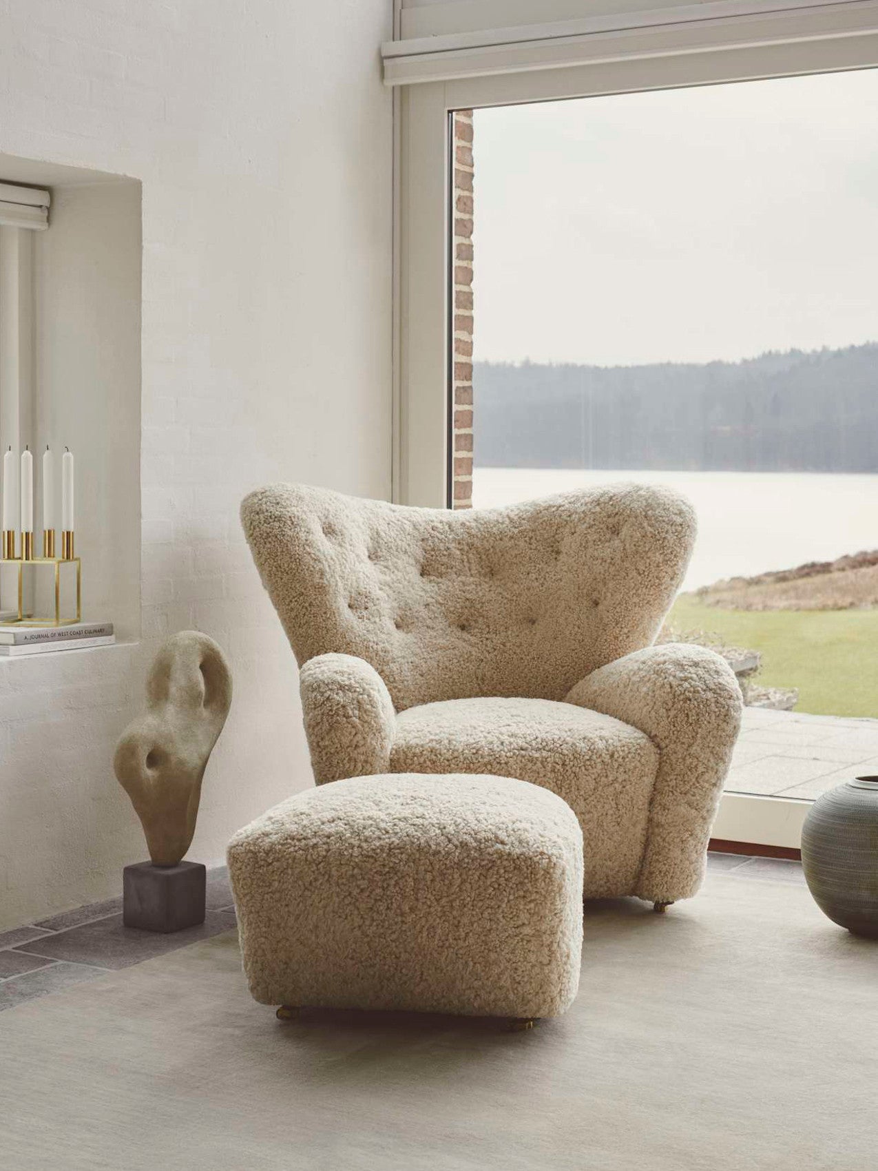 Audo The Tired Man Lounge Chair, Sheepskin