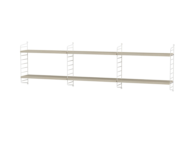 String Furniture Bedroom Bundle S E in Ash shelves and white panels