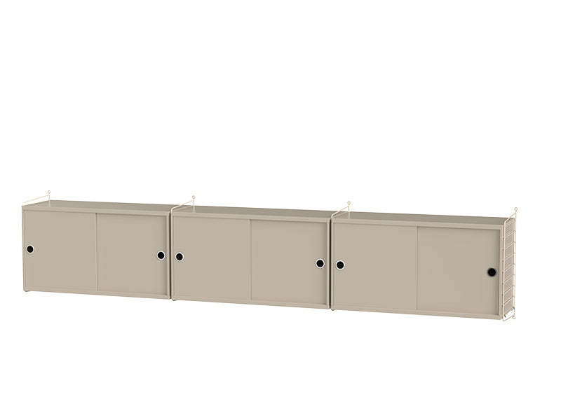 String Furniture Living Room Bundle L D in Beige shelves and beige panels