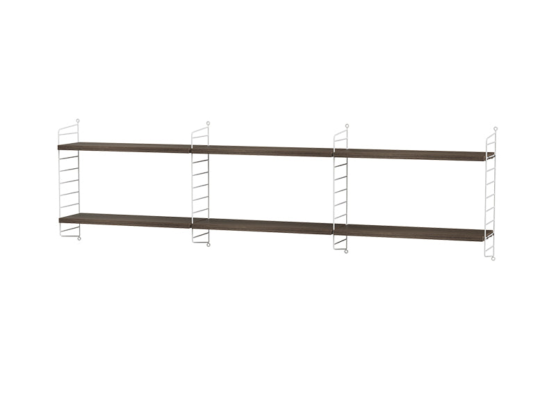 String Furniture Bedroom Bundle S E in Walnut shelves and white panels