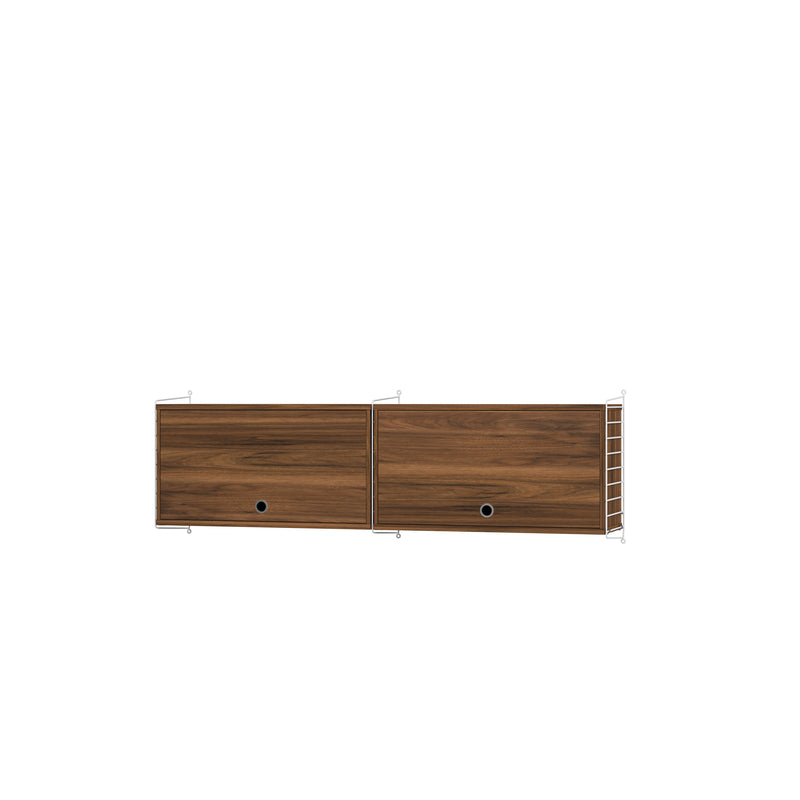 String Furniture Kitchen Bundle K N in Walnut shelves and white panels