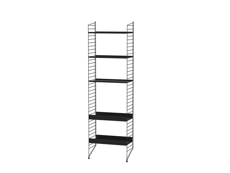 String Furniture Bathroom Bundle B I in Black shelves and black panels