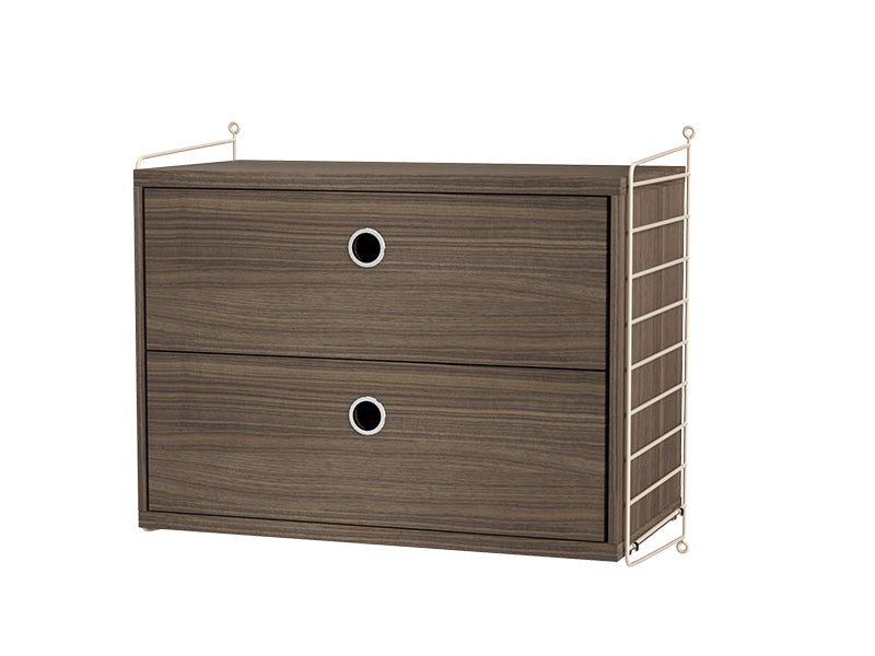 String Furniture Bedroom Bundle S A in Walnut shelves and beige panels