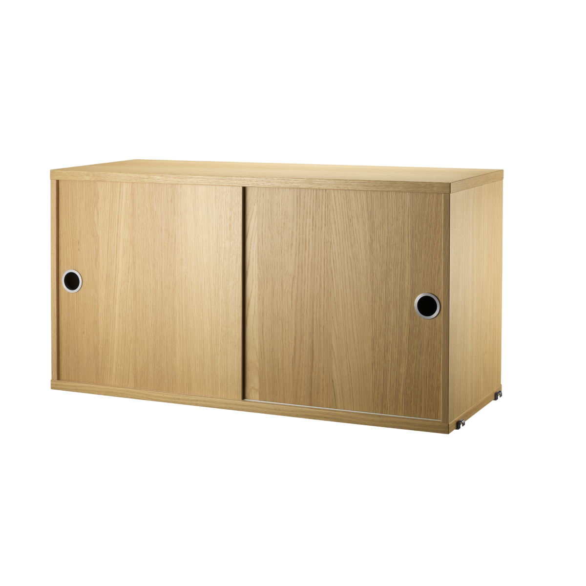 Cabinet with Sliding Doors w78 x d30 x h42 cm in Oak by String Furniture