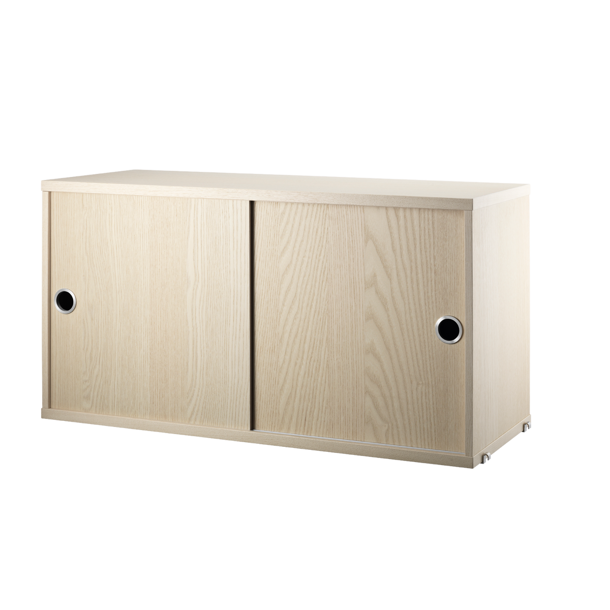 Cabinet with Sliding Doors w78 x d30 x h42 cm in Ash by String Furniture