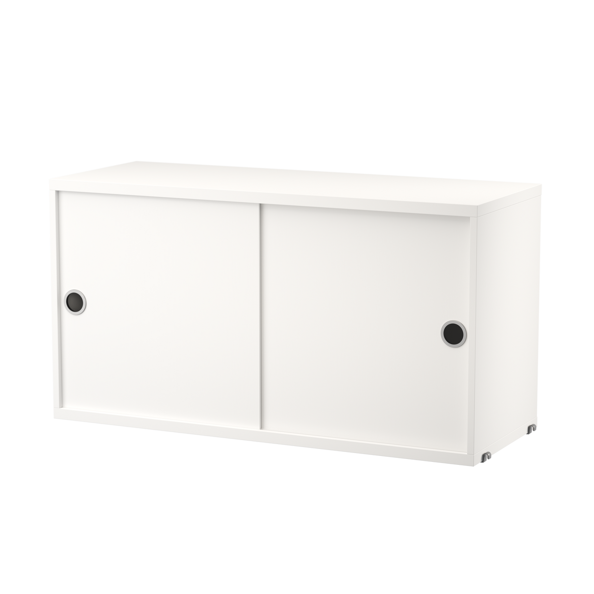 Cabinet with Sliding Doors w78 x d30 x h42 cm in White by String Furniture