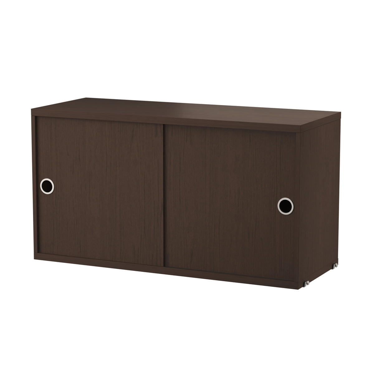 Cabinet with Sliding Doors w78 x d30 x h42 cm in Dark oak by String Furniture