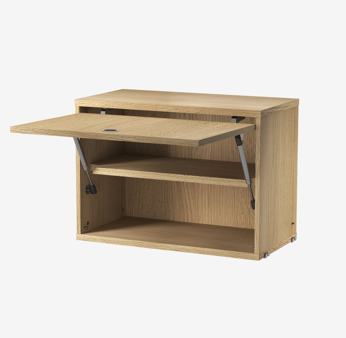 Cabinet with Flip Door w58 x d30 x h42 cm in Oak, room setting