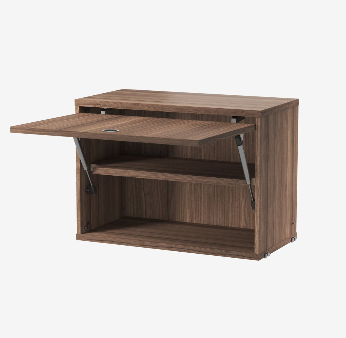 Cabinet with Flip Door w58 x d30 x h42 cm in Walnut, room setting
