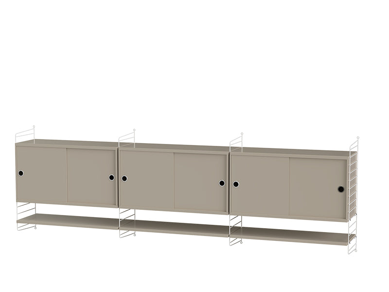 String Furniture Living Room Bundle L E in Beige shelves and white panels