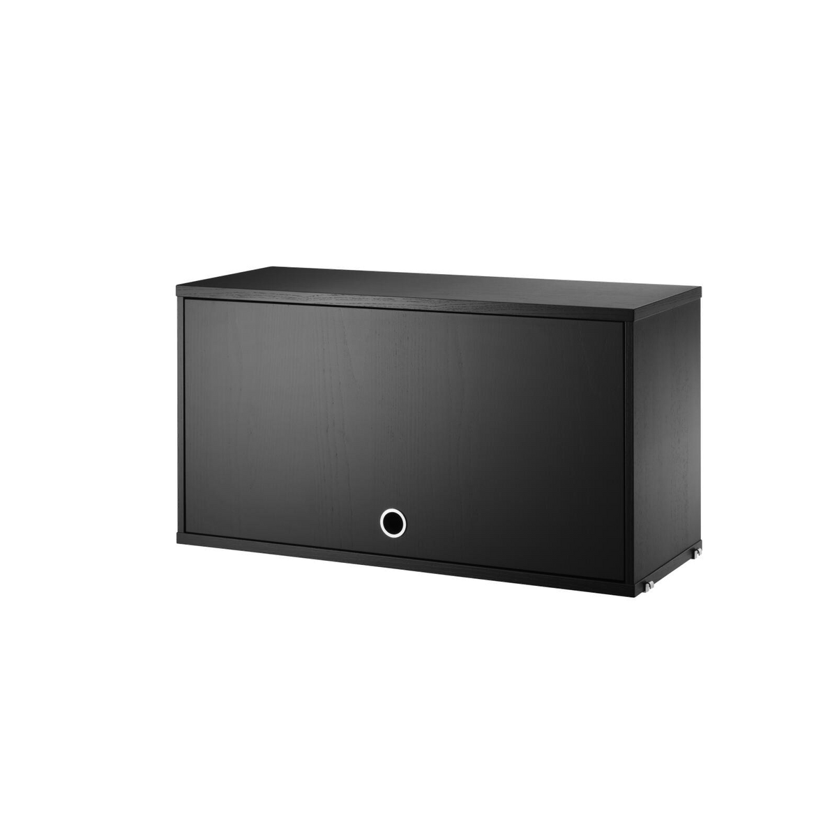 Cabinet with Flip Door w78 x d30 x h42 cm in Black stained ash by String Furniture