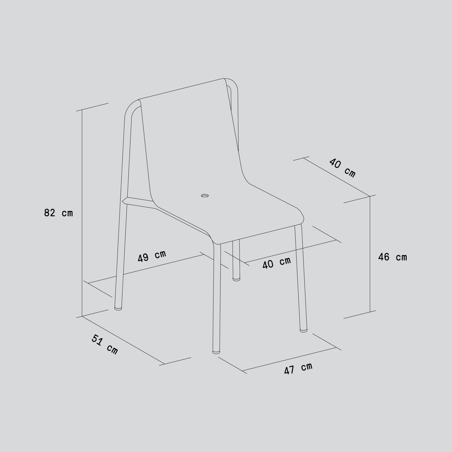 TIPTOE PANORAMA outdoor chair - powder-coated steel