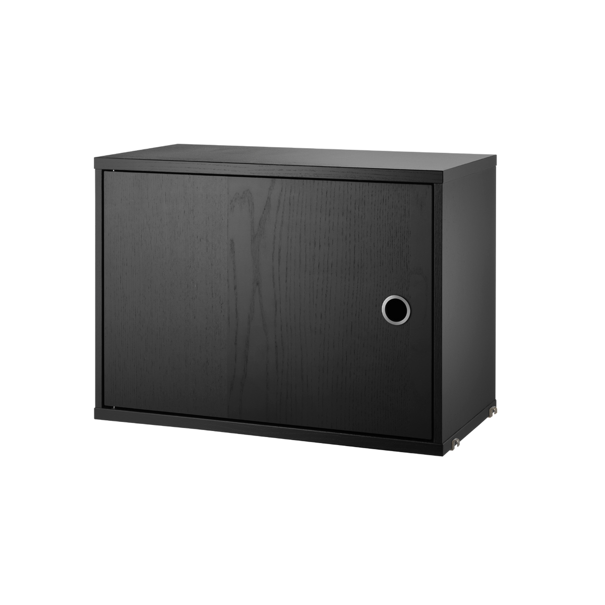 Cabinet with swing door w58 x d30 x h42 cm in Black stained ash by String Furniture