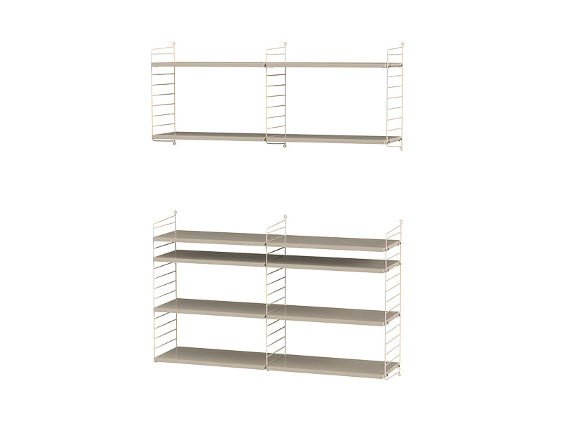 String Furniture Living Room Bundle L N in Beige shelves and beige panels