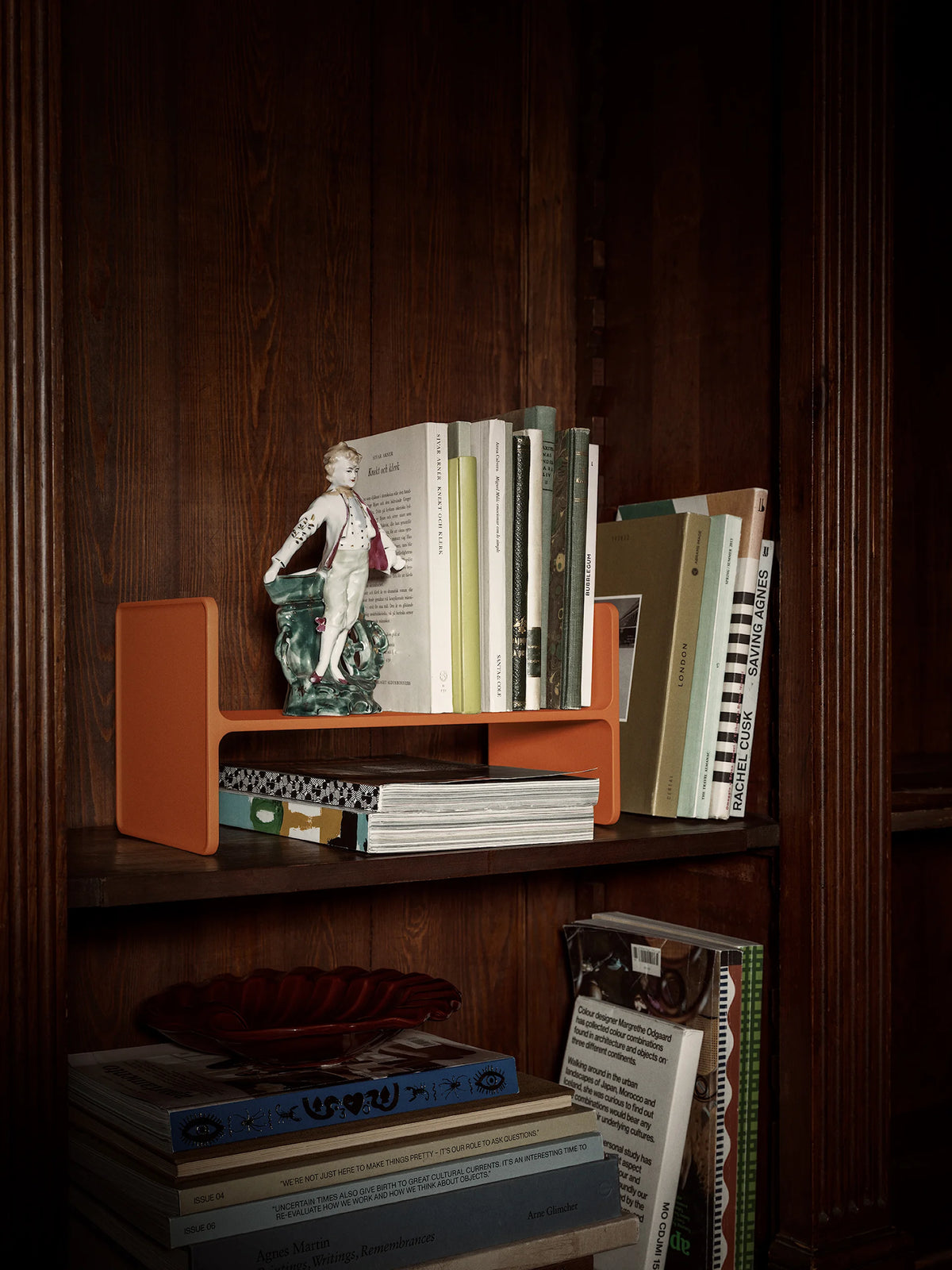String Furniture Museum Pedestal — Orange, styled photograph; accessories not included