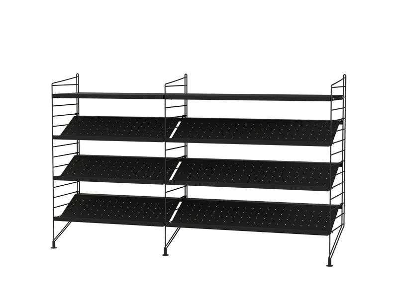 String Furniture Hallway Bundle H N in Black shelves and black panels