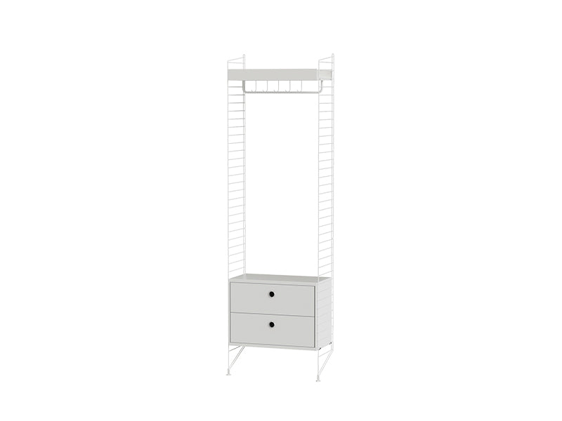 String Furniture Hallway Bundle H M in White shelves and white panels