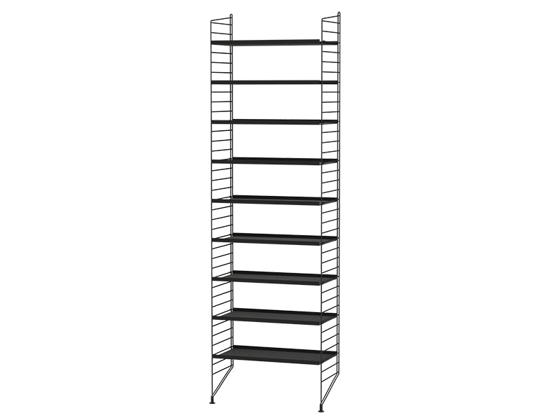 String Furniture Hallway Bundle H A in Black shelves and black panels