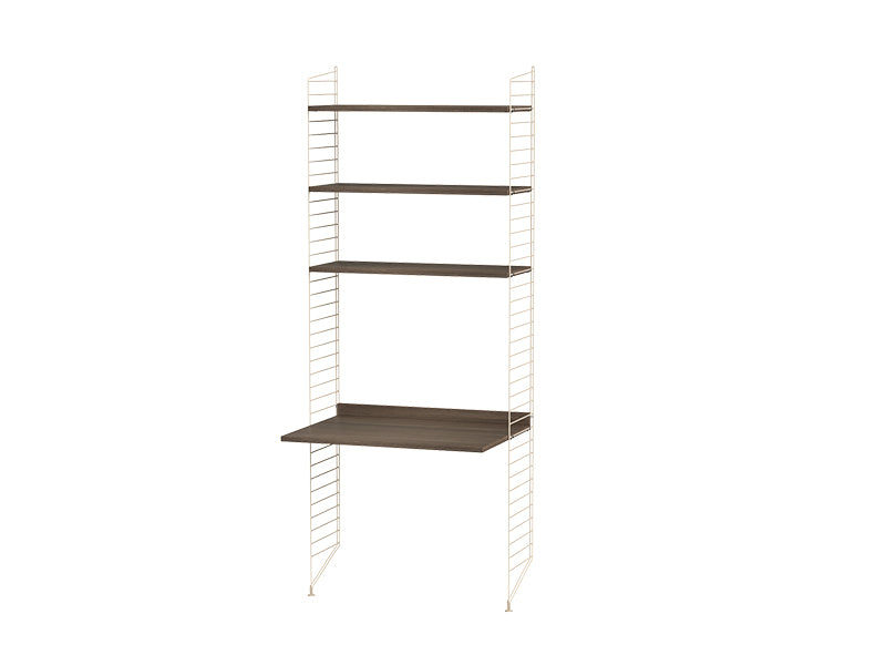 String Furniture Kids Room Bundle C C in Walnut shelves and beige panels